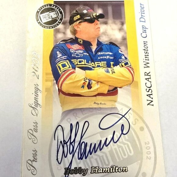 Autographed Bobby Hamilton Nascar Trading Card Press Pass 2002 Signings Series - Picture 1 of 12